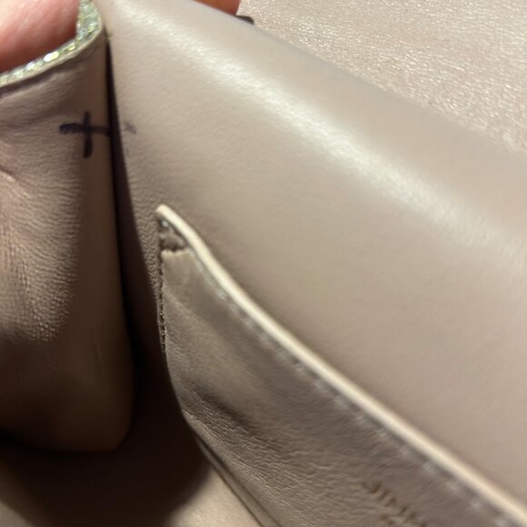 Authentic Womens Jimmy Choo Metallic Gold Shimmer Evening Clutch Handbag - Picture 16 of 16